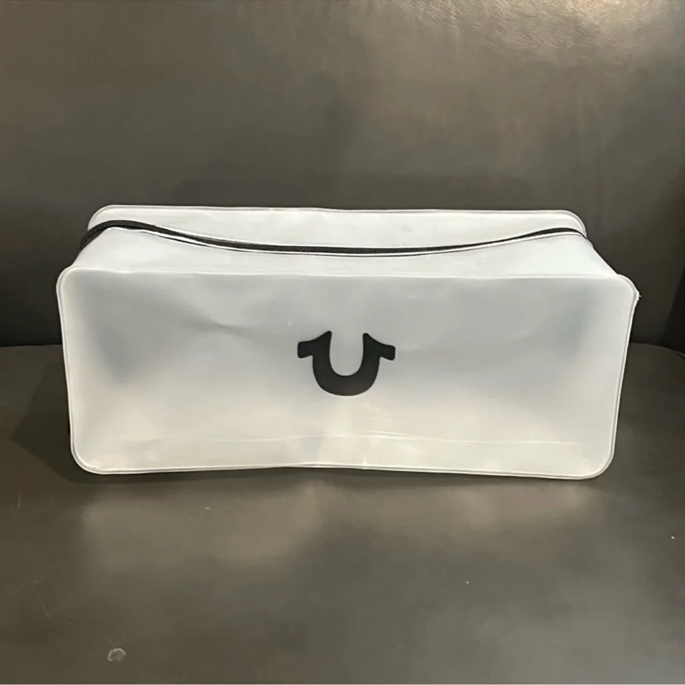 New authentic True Religion water resistant travel toiletry bag display
